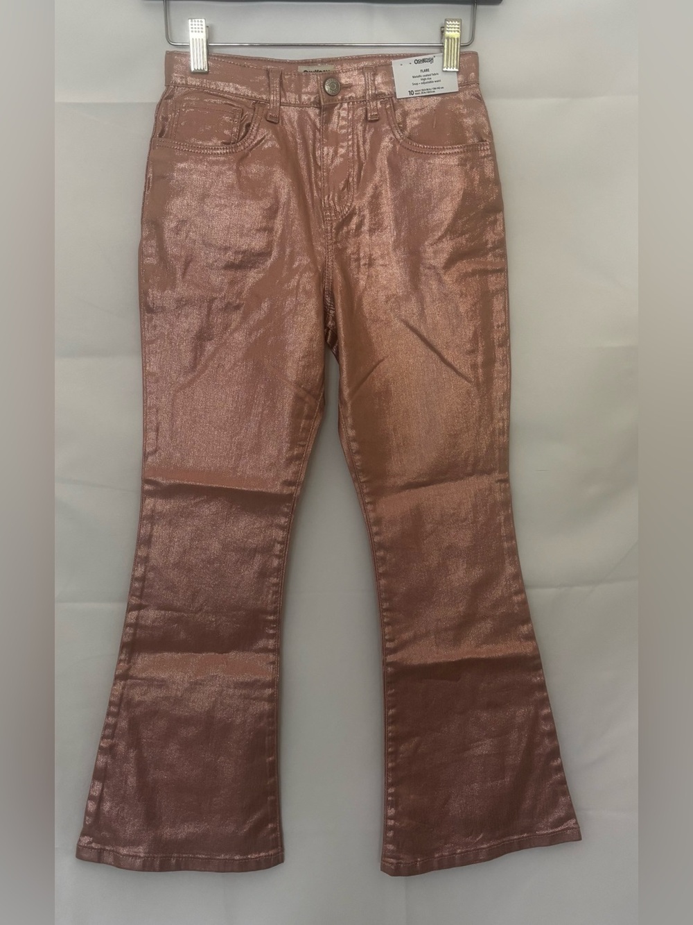 OshKosh B'gosh Pink Rose Metallic Pants Sz 10 NWT